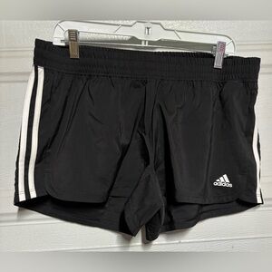 adidas Black Athletic Shorts with White Side Stripes